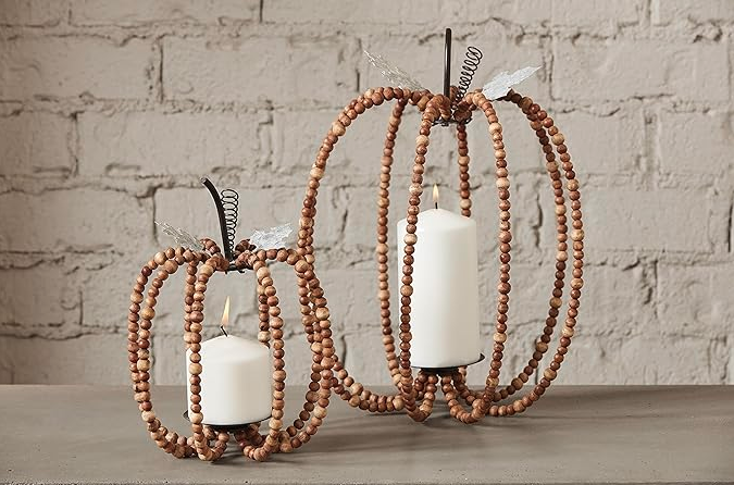 Beaded Pumpkin Lantern Small
