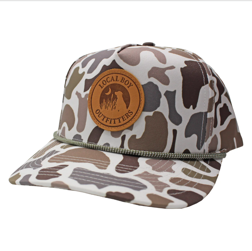 Youth Leather Patch High Crown Rope Hat - Localflage
