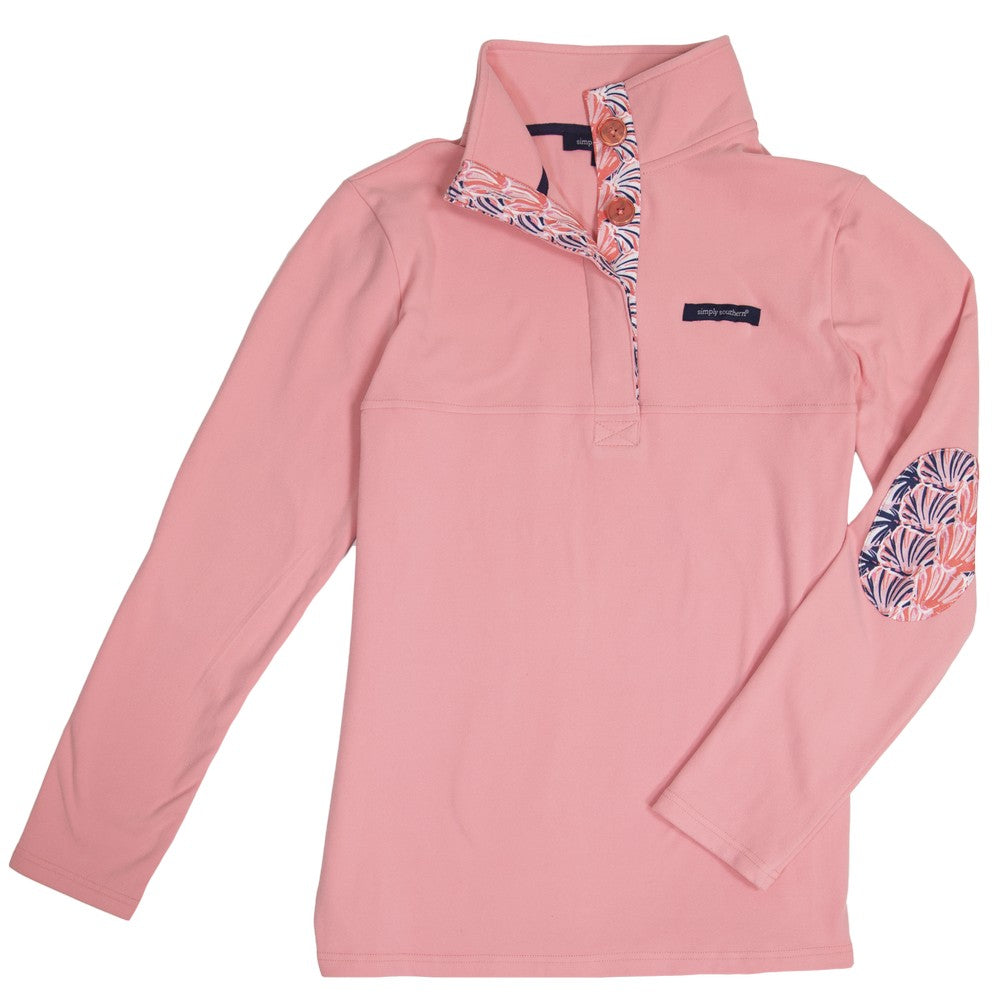 Simply Southern Button Pullover - Scallop