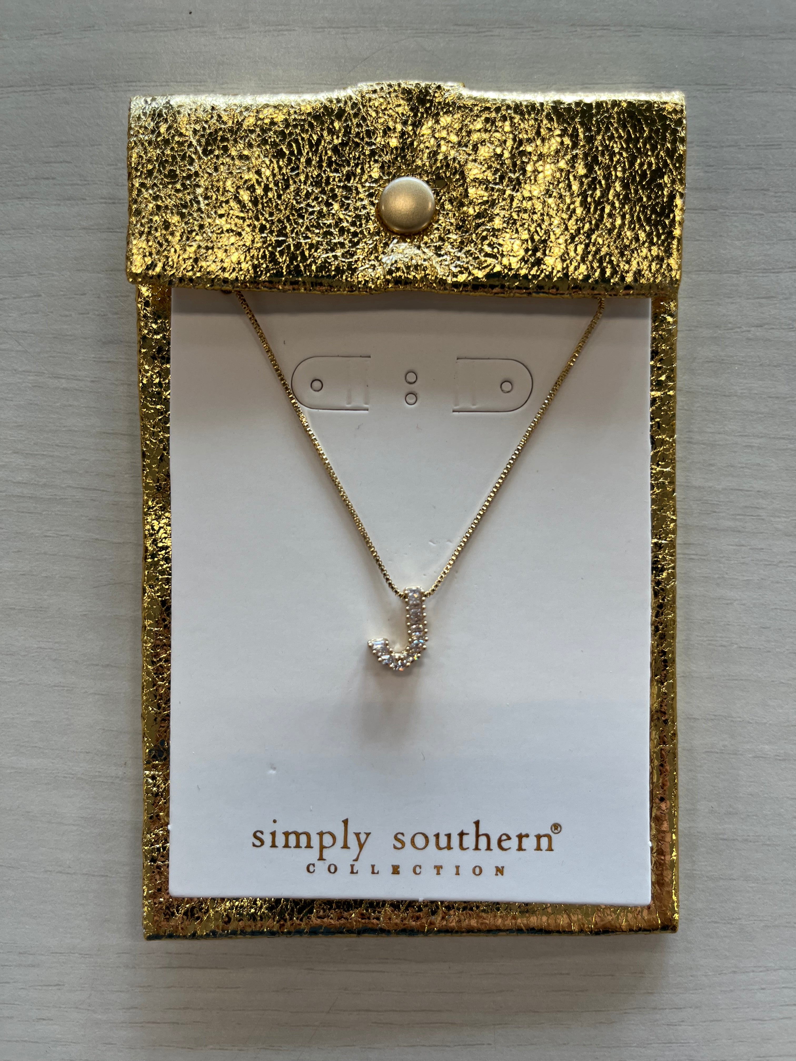 Jeweled Initial Necklace