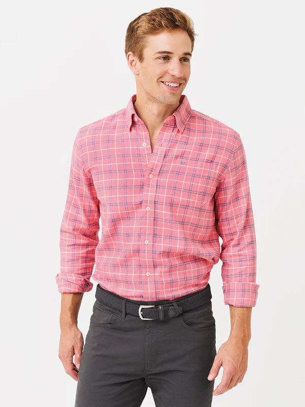 Bennett Heather Plaid Beach Flannel Sport Shirt