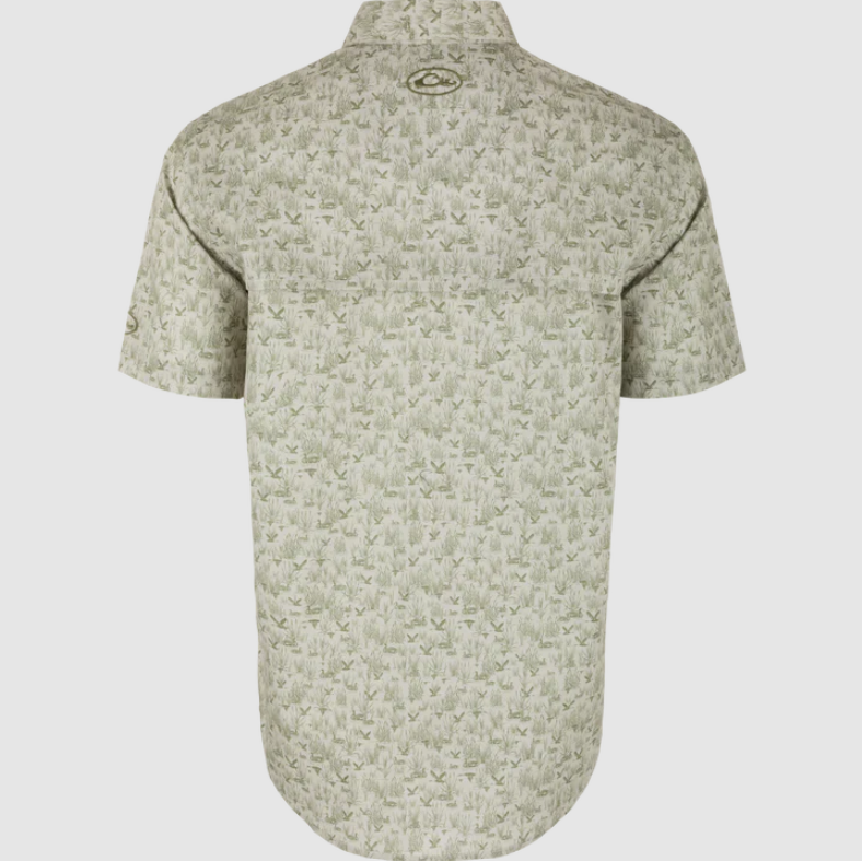 Cotton Marsh Print Short Sleeve Shirt