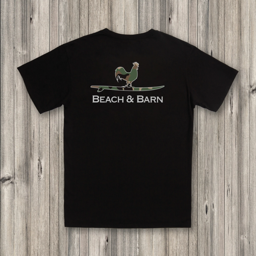 Camo Surfing Rooster Tee