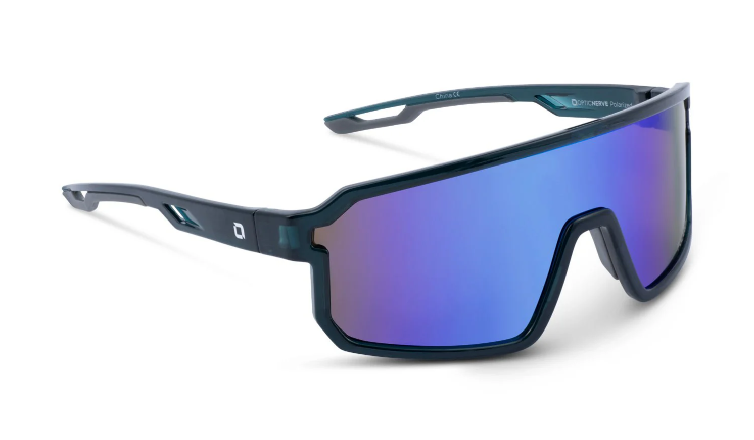 Scraggy - Shiny Crystal Dark Blue Polarized Brown Lens Blue Mirror