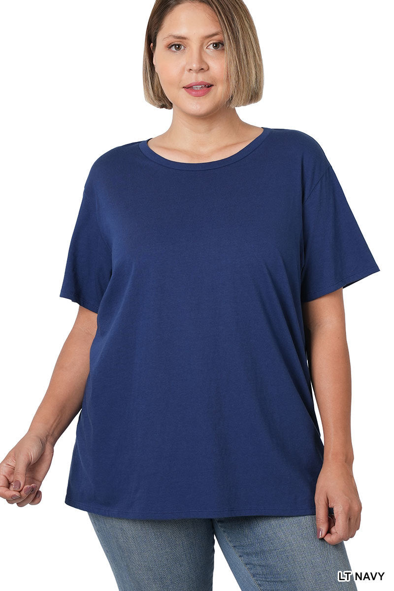 Cotton Boyfriend Round Neck Tee