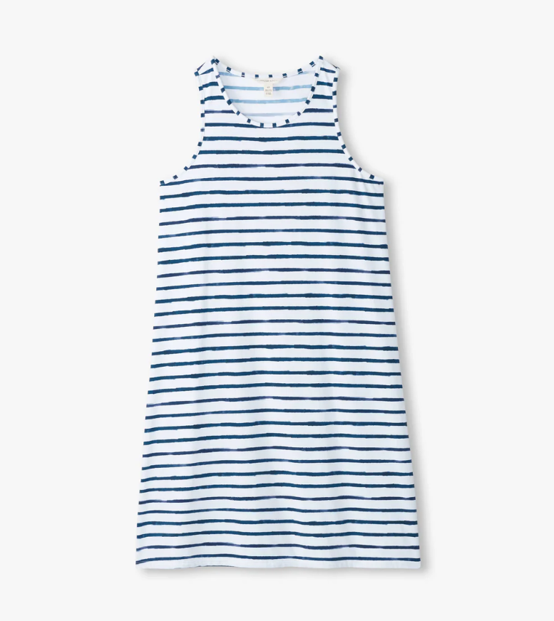 Women's Watercolor Stripes Summer Dress