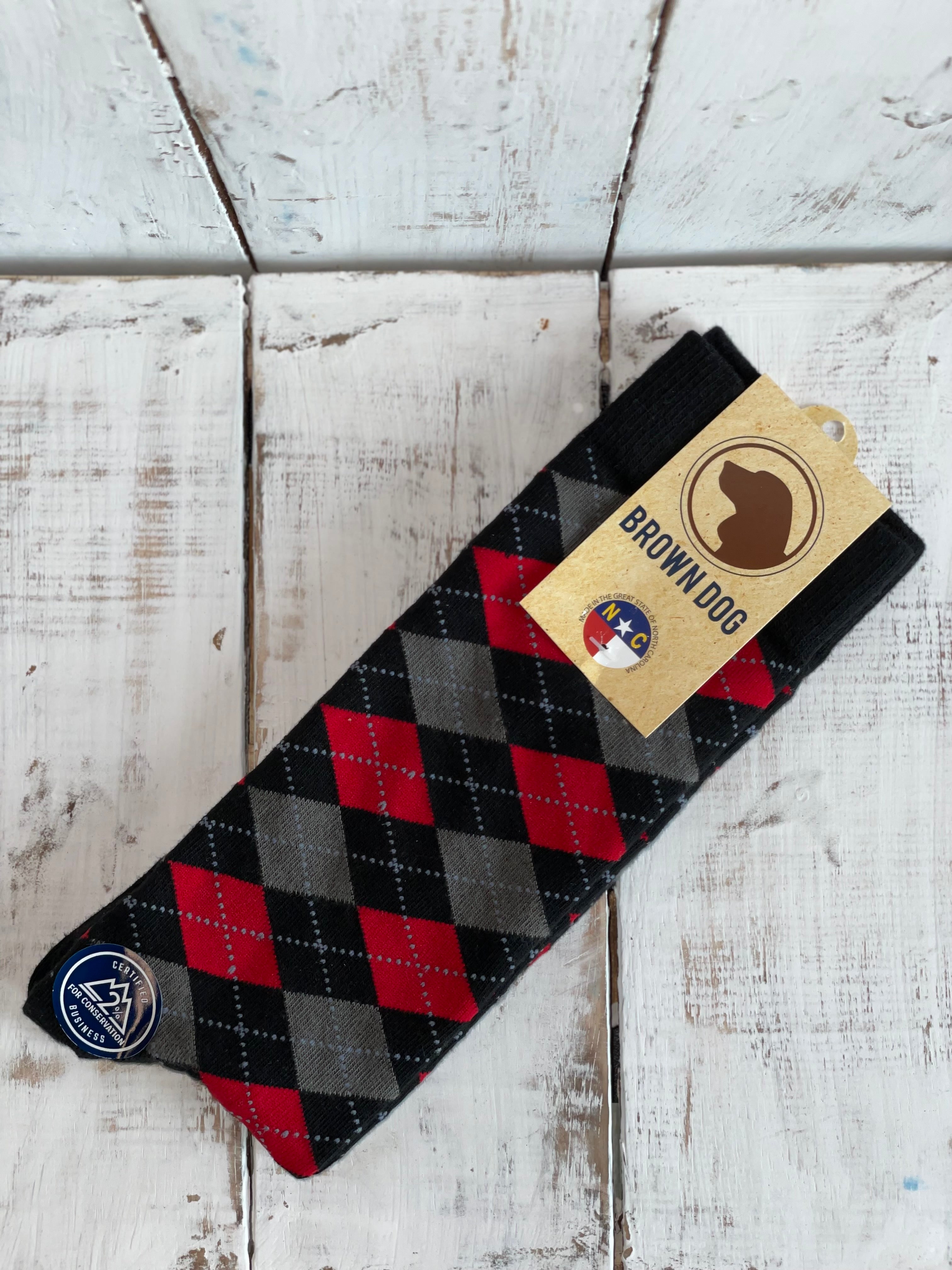 Argyle - Black Red
