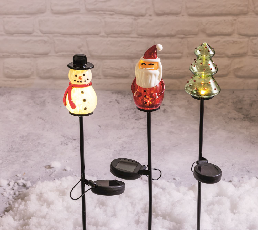 Christmas Tree Glass Lit Xmas Stake