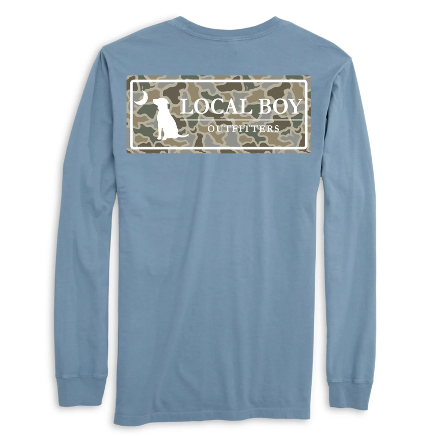 Youth Sand Dog & Moon Camo Plate L/S Tee