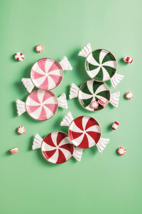 Pink Candy Tidbit Plate