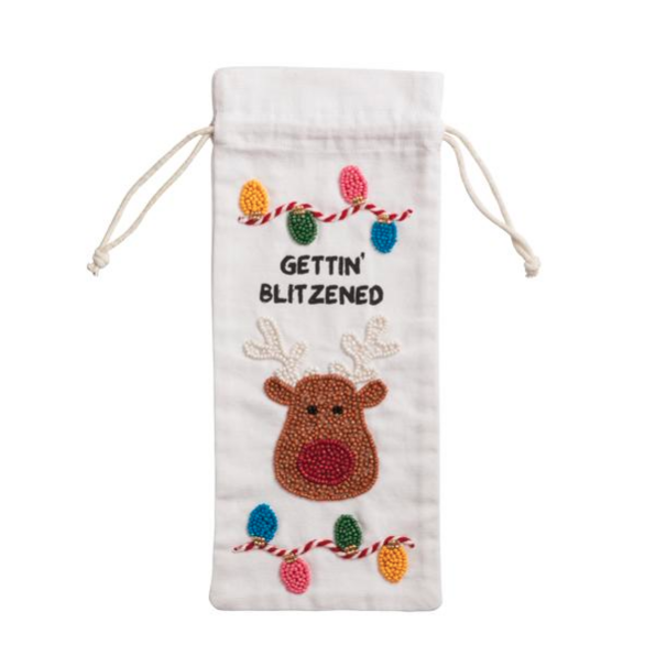 Blitz Xmas Beaded Wine Bag