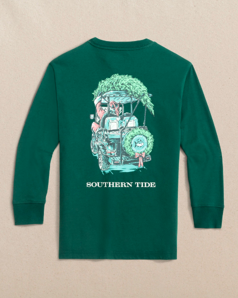 Kids Santa Club Car Long Sleeve T-Shirt