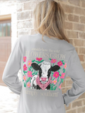 Cow in Wild Flowers L/S Tee