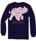 Youth Pink Bow Elephant Tee