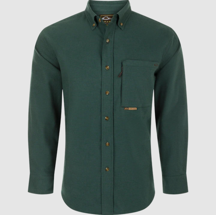 Autumn Brushed Twill Houndstooth Button-Down L/S Shirt