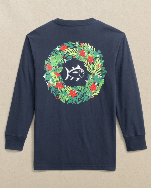 Youth L/S Holiday Wreath Tee