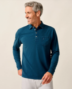 Long-Sleeve Original 4-Button Polo - Coastal Wash