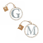 "M" Initial Beaded Ornament