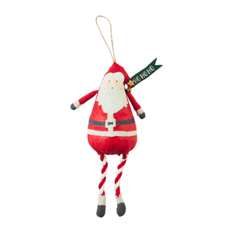 HO HO Holiday Santa Ornament