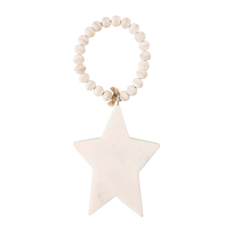 Star White Marble Ornament