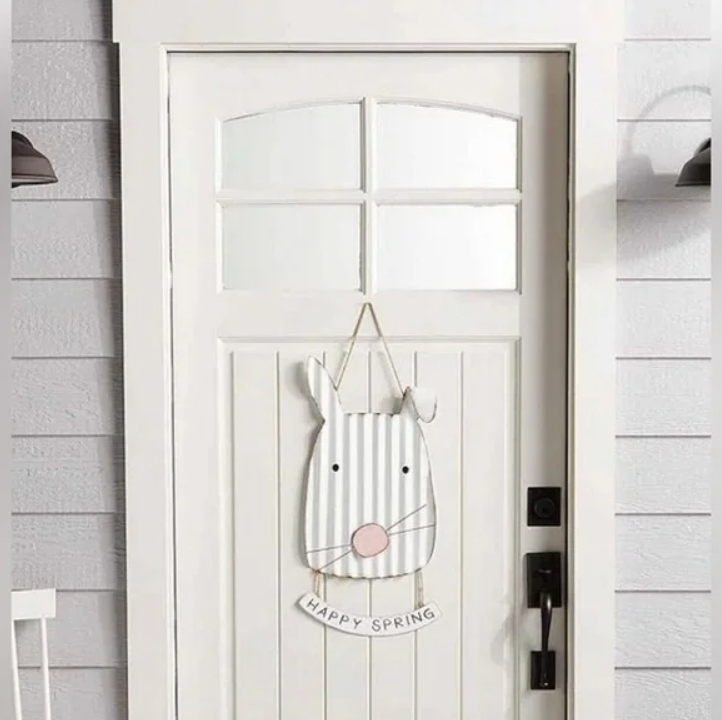 Tin Bunny Door Hanger