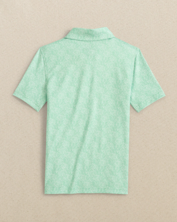 Boys Driver Beach Palms Printed Performance Polo