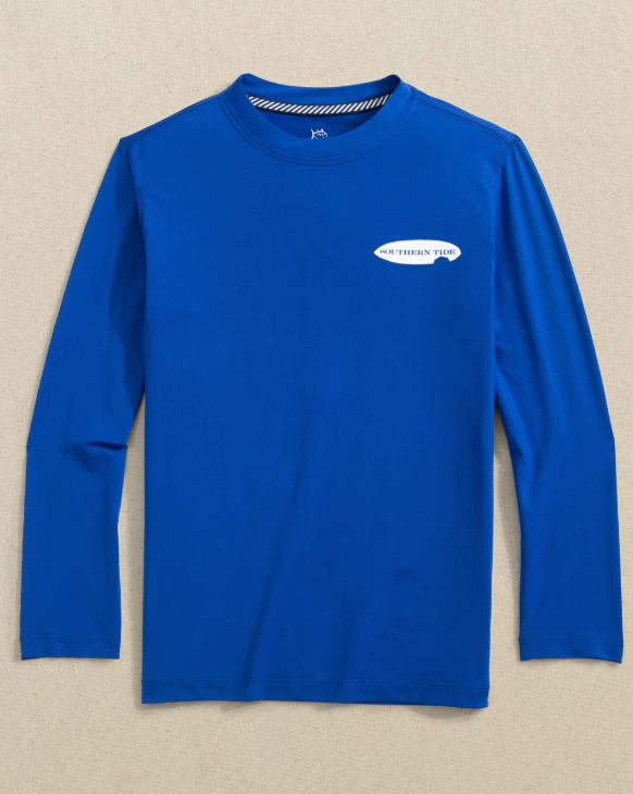 Youth Shark Bite Surfboards L/S Performance Tee