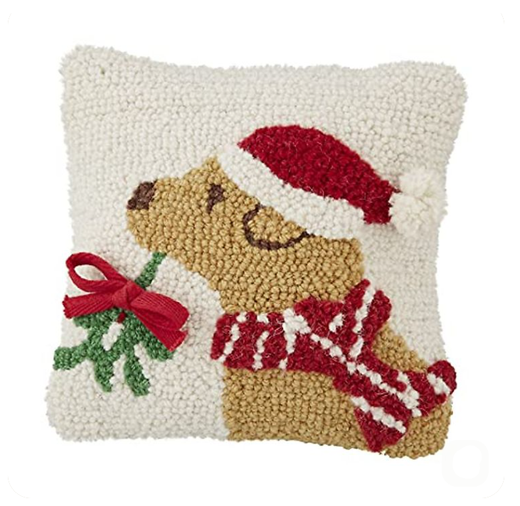 Tan Christmas Dog Pillow