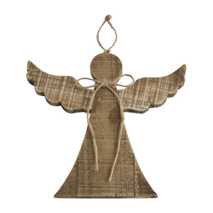 Medium Wood Angel Ornament