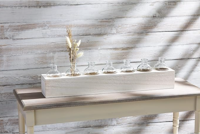 Glass Vase Wood Stand