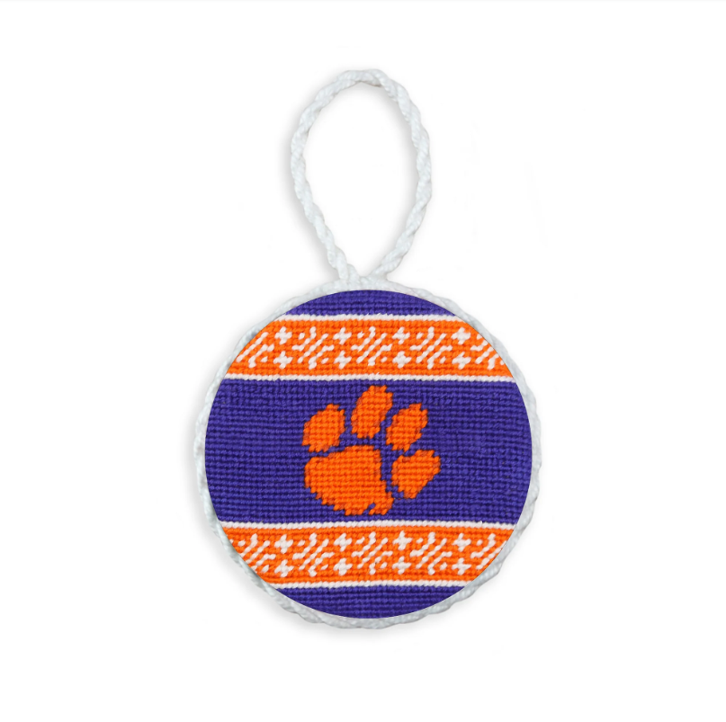 Clemson Text Fairisle Ornament
