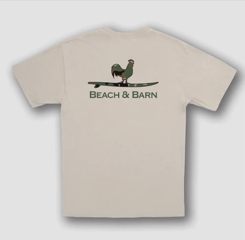 Camo Surfing Rooster Tee