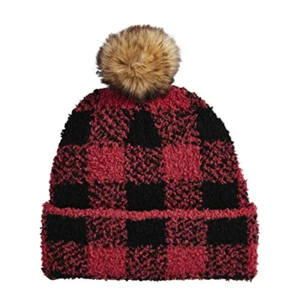 Chenille Beanie Checkered