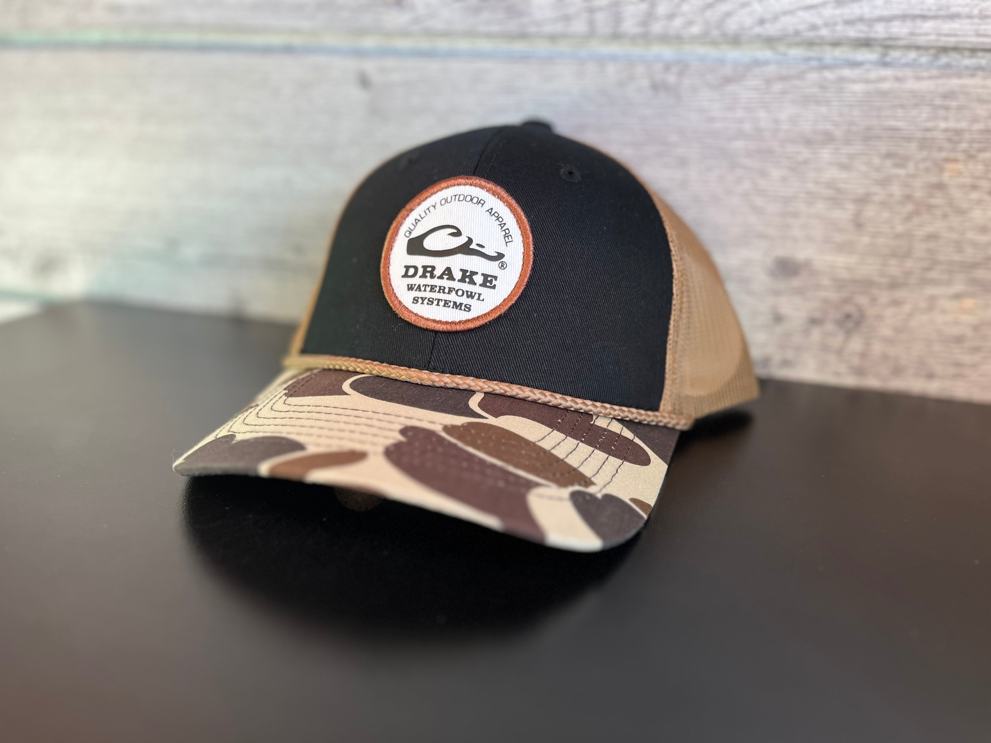 Drake Circle Badge Back Rope Cap - Black/Brown