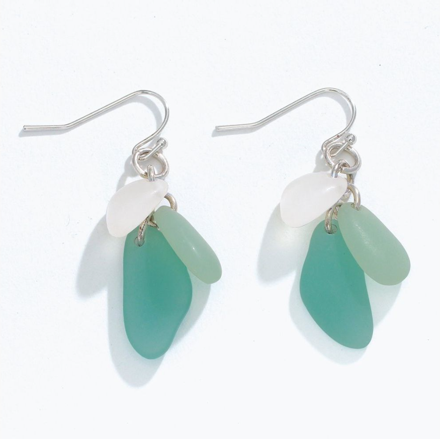 Earrings- Sea Glass Cluster