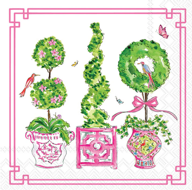 Pink Topiaries Napkins