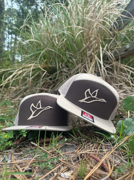 7 Panel Hat - Khaki/Coffee