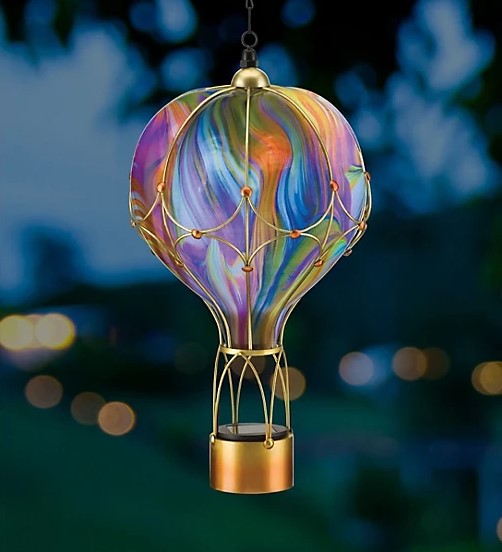 Swirl Balloon Solar Lantern - Orange