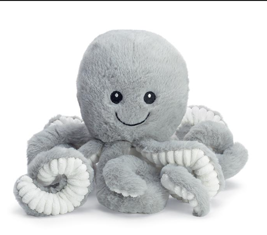 Plush Small Gray Octopus