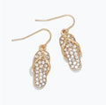 Earrings - Crystal + Gold Flip Flops