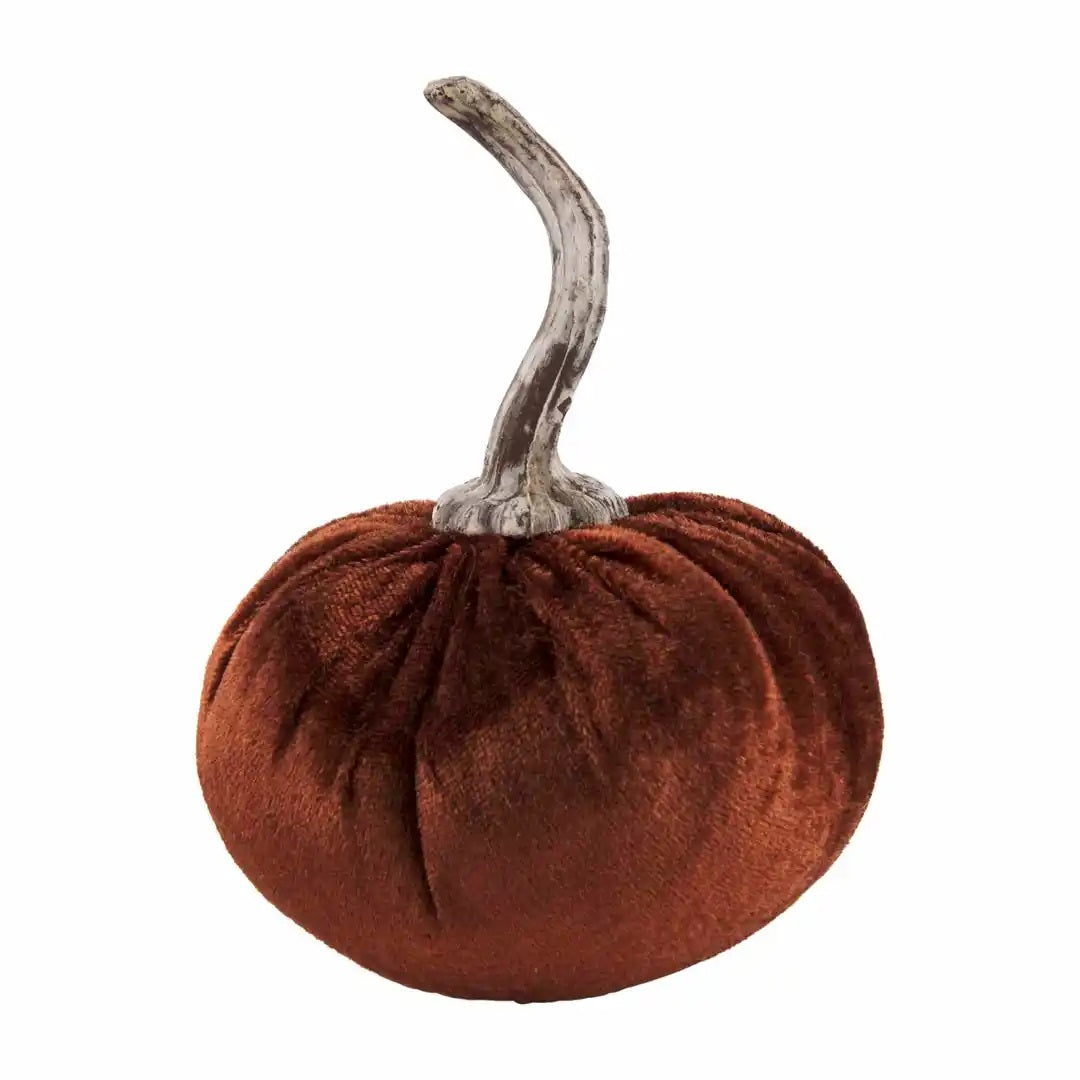 Brown Velvet Mini Pumpkin