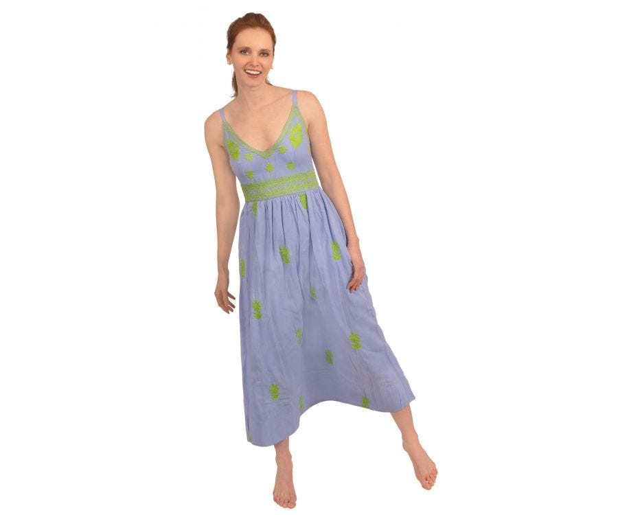 Hand Embroidered Midi/Maxi Dress - Fiesta Time