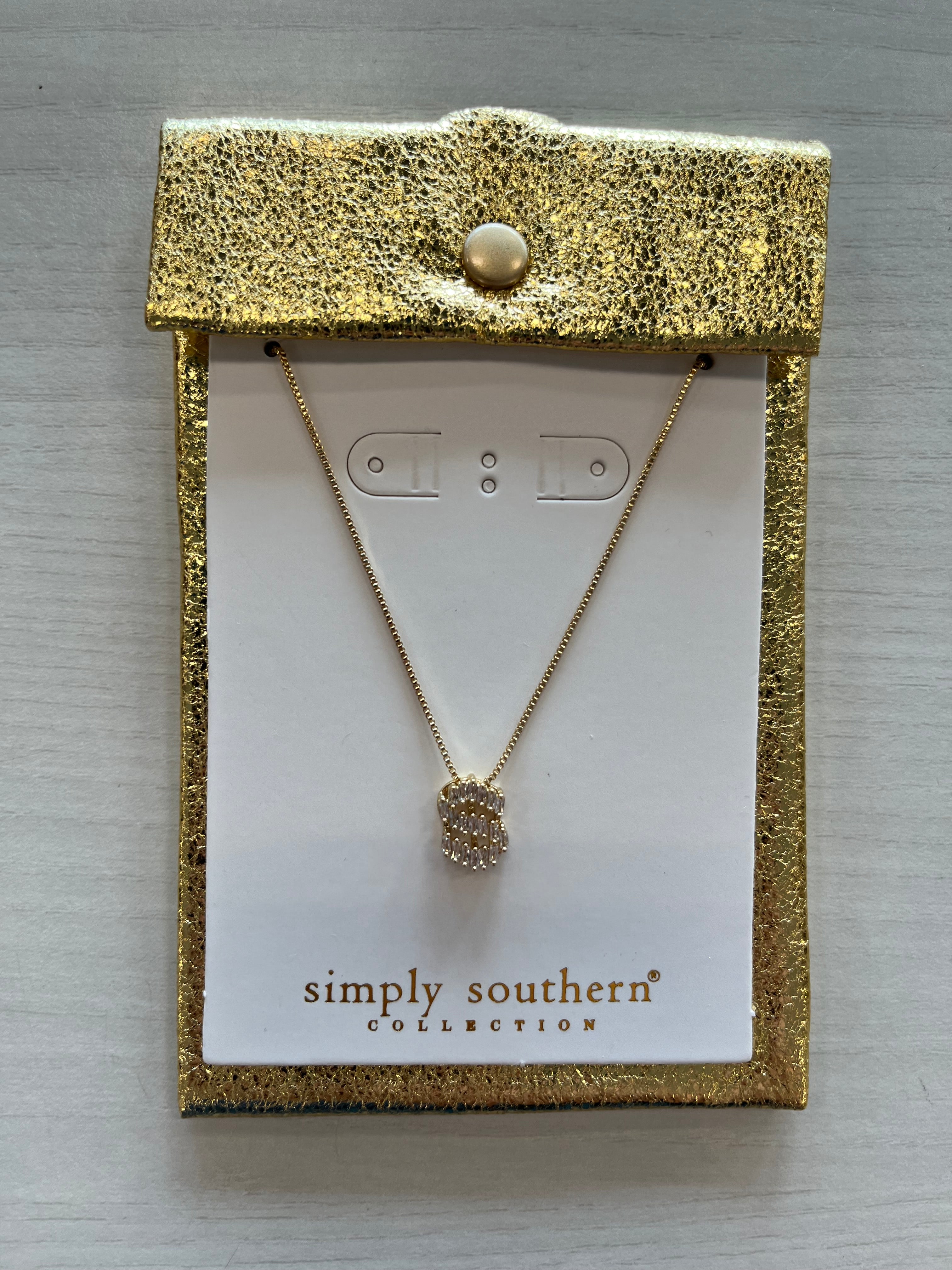 Jeweled Initial Necklace