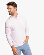 Cruiser Heather Micro-Stripe Performance Quarter Zip Pullover