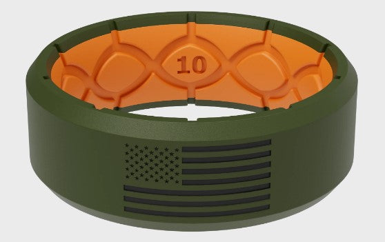 Edge Ring American Black Flag - Orange/Green