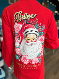 Floral Santa L/S Tee