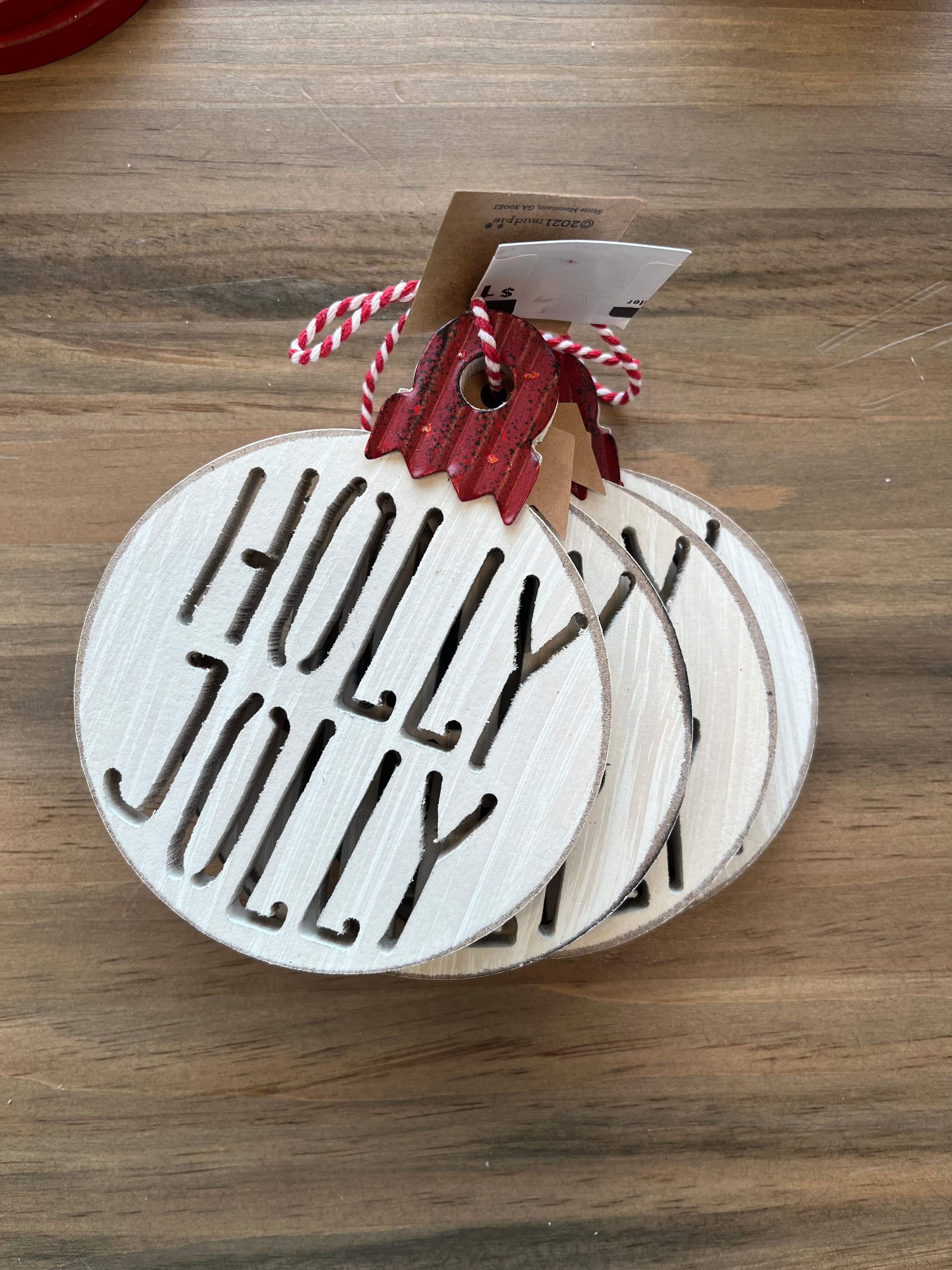 White Ornament Coaster Set