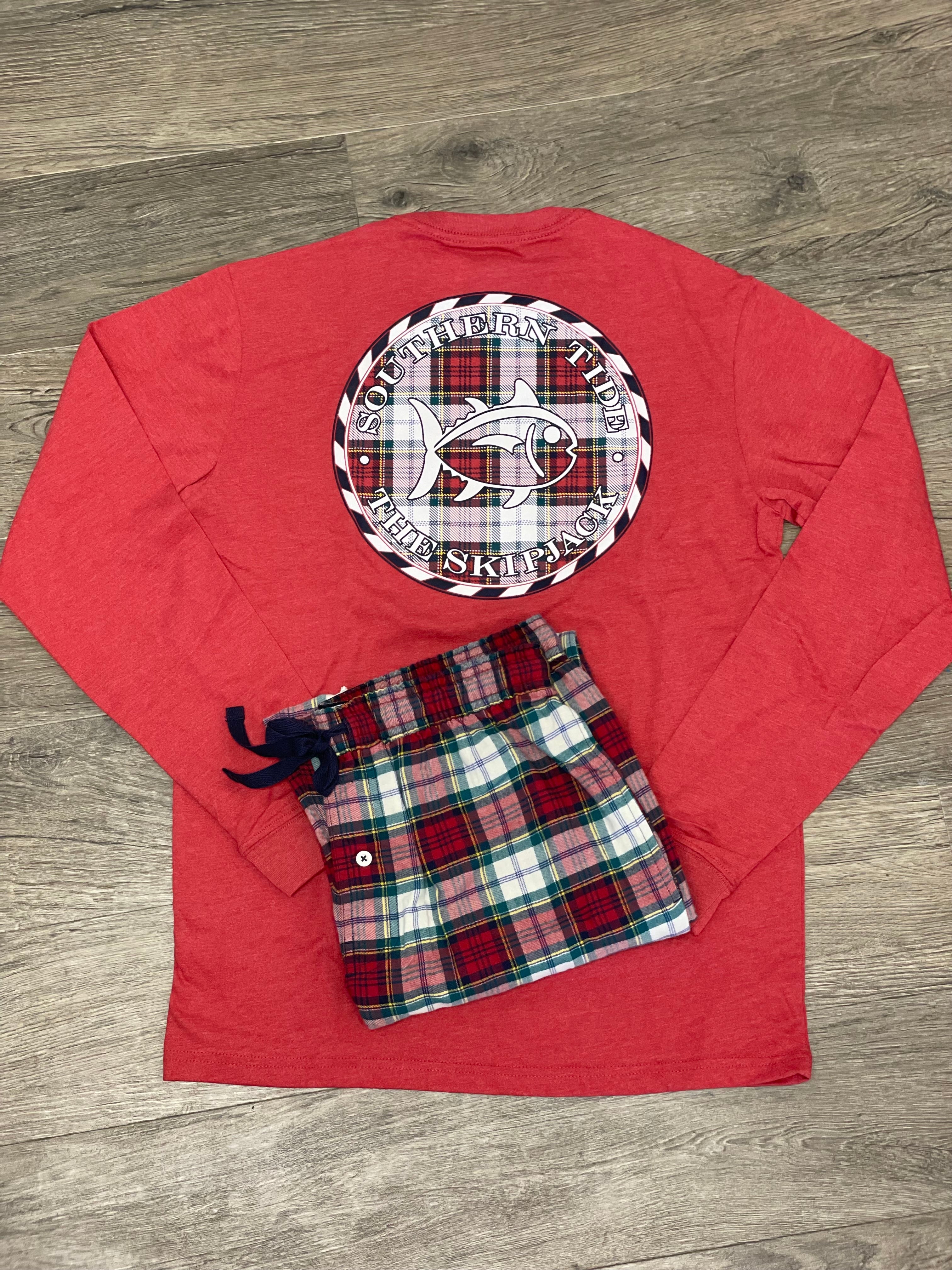 Youth Plaid SJ Medallion Heather L/S Tee