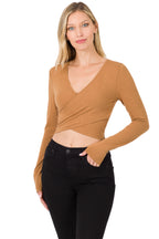 Tessa Twist Front LS Crop Top