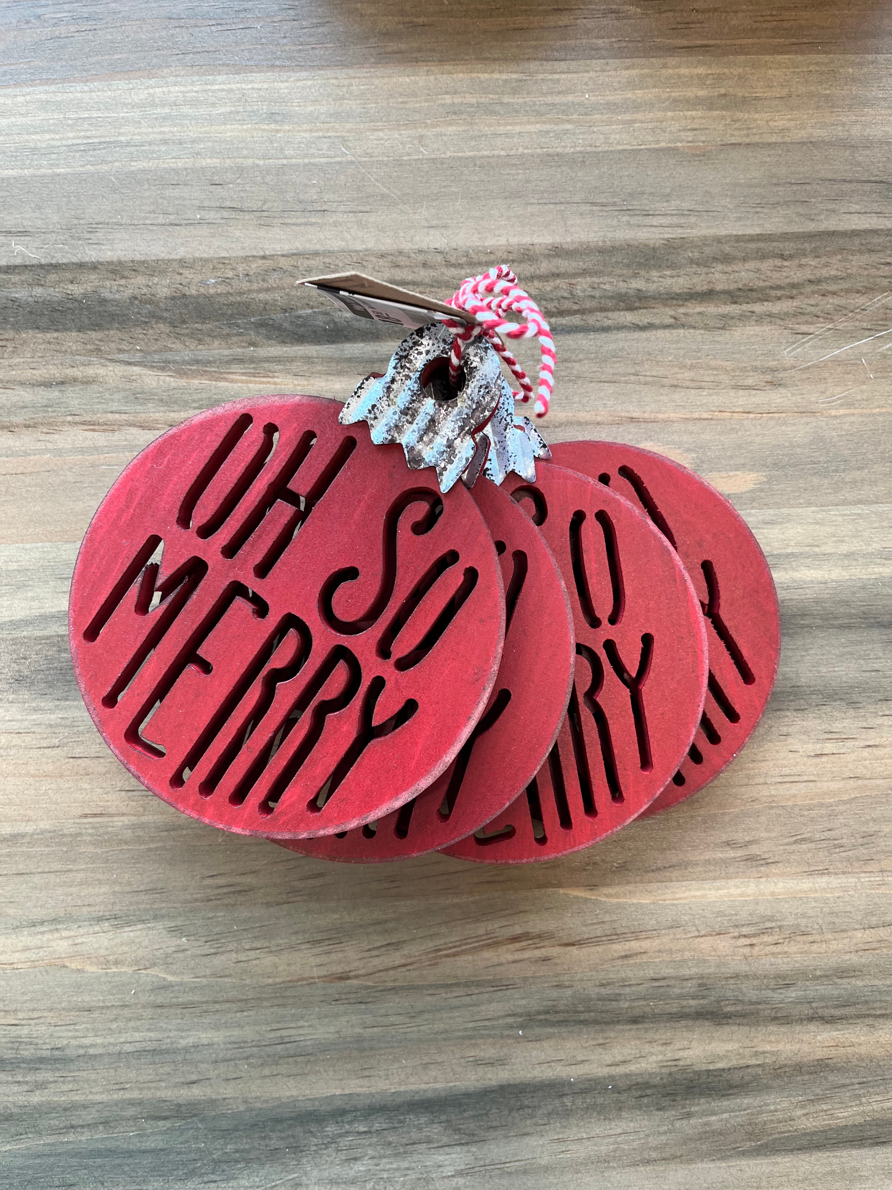 Red Ornament Coaster Set